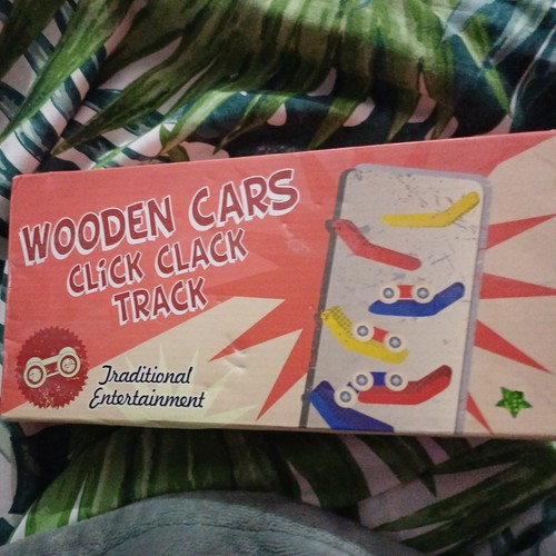 Wooden cars click - clack, track
