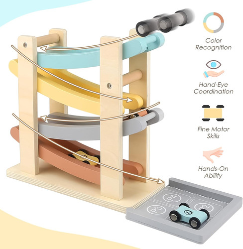Wooden car ramp toy for - car,